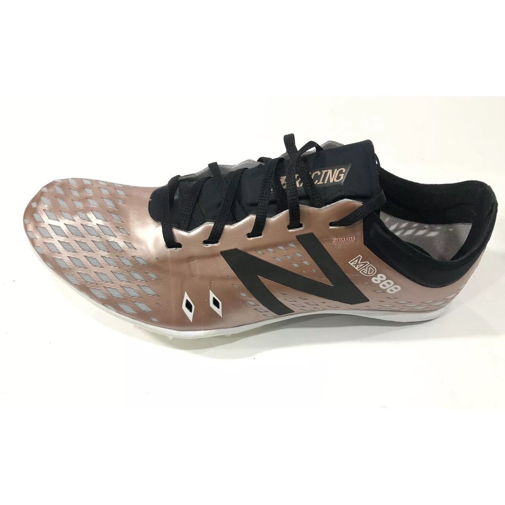 Women's New Balance Sz 12 MD 800R5 Track Shoes Spikes SilveR Rose Gold Pink New‎